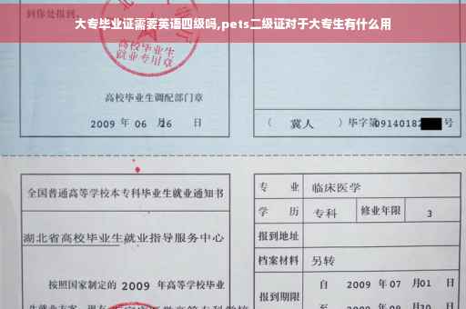 大专毕业证需要英语四级吗,pets二级证对于大专生有什么用