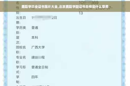 舞蹈学毕业证书图片大全,北京舞蹈学院证书合格是什么意思