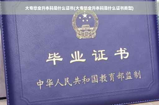大专毕业升本科是什么证书(大专毕业升本科是什么证书类型)