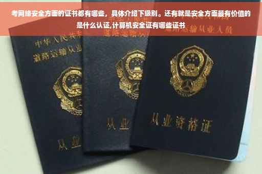 考网络安全方面的证书都有哪些，具体介绍下级别。还有就是安全方面最有价值的是什么认证,计算机安全证有哪些证书