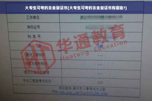 大专生可考的含金量证书(大专生可考的含金量证书有哪些?)