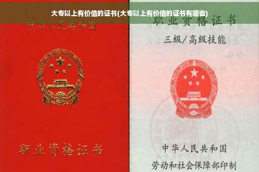 大专以上有价值的证书(大专以上有价值的证书有哪些)