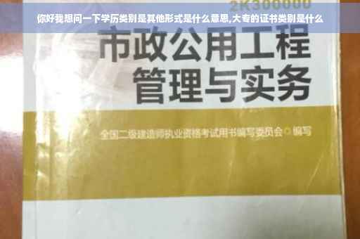 你好我想问一下学历类别是其他形式是什么意思,大专的证书类别是什么