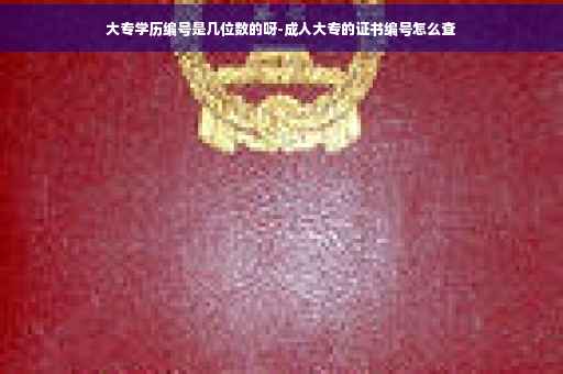 大专学历编号是几位数的呀-成人大专的证书编号怎么查