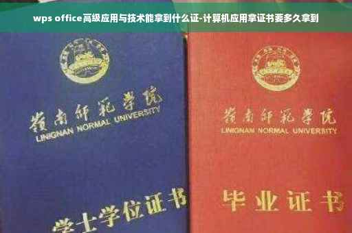 wps office高级应用与技术能拿到什么证-计算机应用拿证书要多久拿到