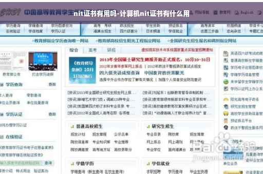 nit证书有用吗-计算机nit证书有什么用