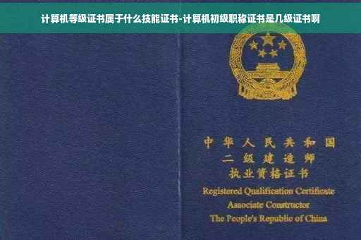 计算机等级证书属于什么技能证书-计算机初级职称证书是几级证书啊