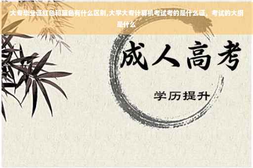 大专毕业证红色和蓝色有什么区别,大学大专计算机考试考的是什么证，考试的大纲是什么
