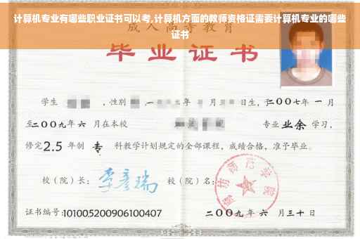 计算机专业有哪些职业证书可以考,计算机方面的教师资格证需要计算机专业的哪些证书