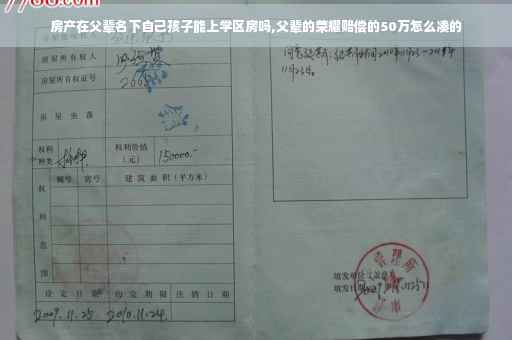 房产在父辈名下自己孩子能上学区房吗,父辈的荣耀赔偿的50万怎么凑的