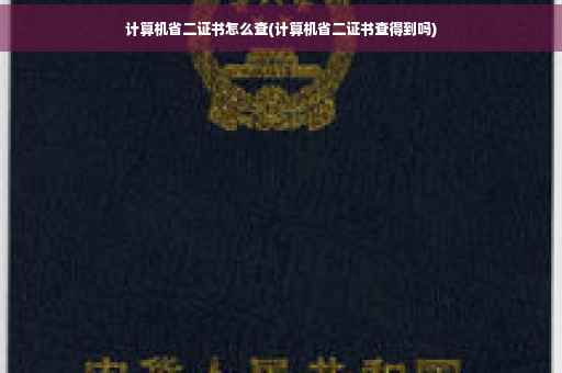 计算机省二证书怎么查(计算机省二证书查得到吗)