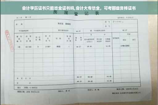 会计学历证书只能毕业证书吗,会计大专毕业，可考那些资格证书