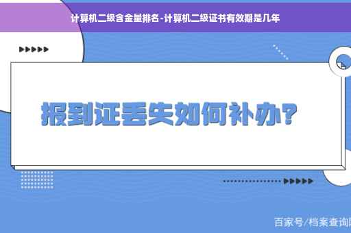 计算机二级含金量排名-计算机二级证书有效期是几年