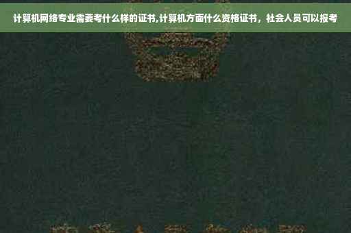 计算机网络专业需要考什么样的证书,计算机方面什么资格证书，社会人员可以报考