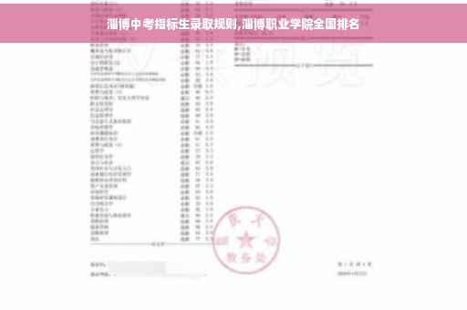 淄博中考指标生录取规则,淄博职业学院全国排名