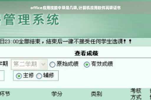 office应用技能中级是几级,计算机应用软件高级证书