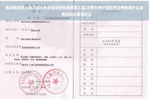 有没有技校上完了给大专毕业证还有高级技工证,大学大专计算机考试考的是什么证，考试的大纲是什么
