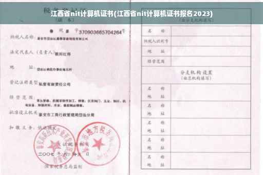 江西省nit计算机证书(江西省nit计算机证书报名2023)