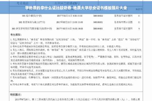 学地质的拿什么证比较吃香-地质大学毕业证书模板图片大全