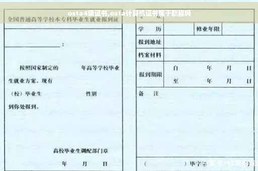 osta4级证书,osta计算机证书属于职称吗