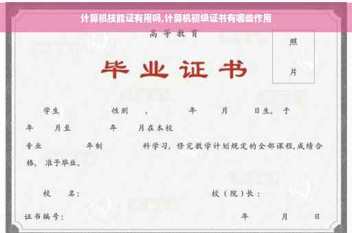 计算机技能证有用吗,计算机初级证书有哪些作用