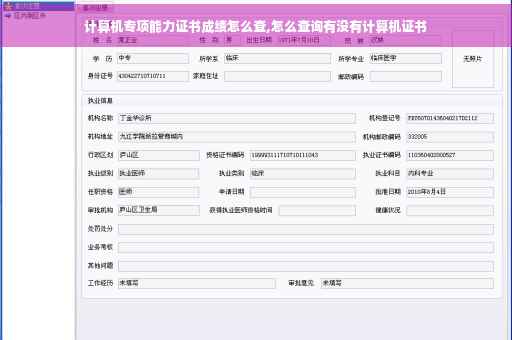 计算机专项能力证书成绩怎么查,怎么查询有没有计算机证书
