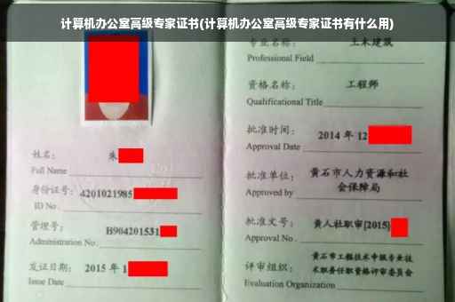 计算机办公室高级专家证书(计算机办公室高级专家证书有什么用)