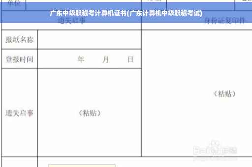 广东中级职称考计算机证书(广东计算机中级职称考试) 广东中级职称考计算机证书(广东计算机中级职称考试)