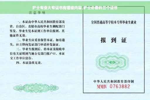 护士专业大专证书有哪些内容,护士必备的三个证书