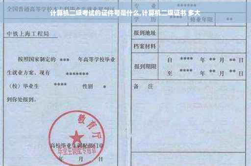 计算机二级考试的证件号是什么,计算机二级证书 多大