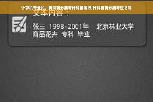 计算机专业的，有没有必要考计算机等级,计算机有必要考证书吗