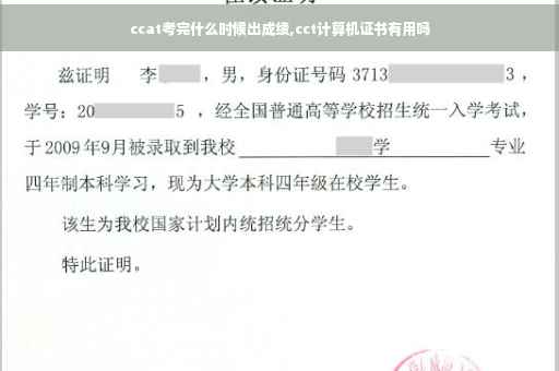 ccat考完什么时候出成绩,cct计算机证书有用吗