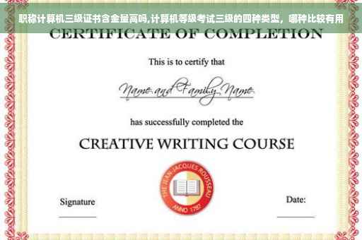 职称计算机三级证书含金量高吗,计算机等级考试三级的四种类型，哪种比较有用