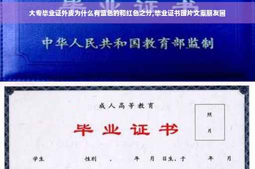 大专毕业证外皮为什么有蓝色的和红色之分,毕业证书图片文案朋友圈