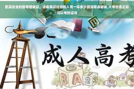 职高毕业的能考哪些证。这些真证件给别人用一年多少钱详细点谢谢,大专毕业之后可以考的证书
