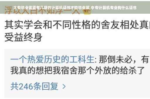 大专毕业需要考几级的计算机证书才能毕业呢,中专计算机专业有什么证书