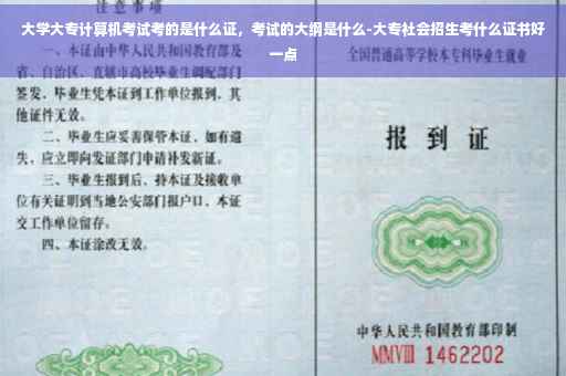 大学大专计算机考试考的是什么证，考试的大纲是什么-大专社会招生考什么证书好一点