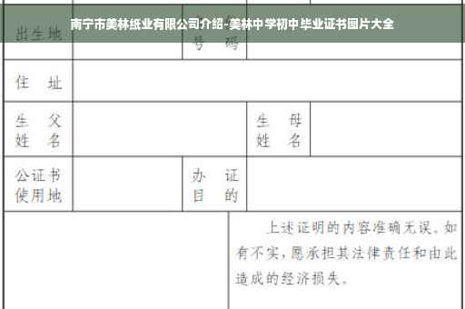 南宁市美林纸业有限公司介绍-美林中学初中毕业证书图片大全