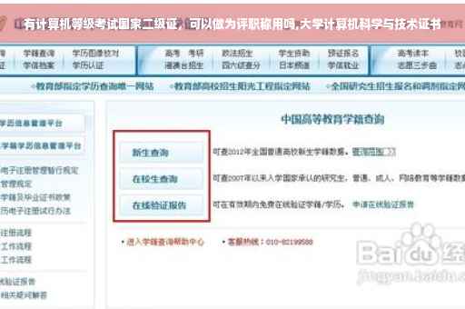 有计算机等级考试国家二级证，可以做为评职称用吗,大学计算机科学与技术证书
