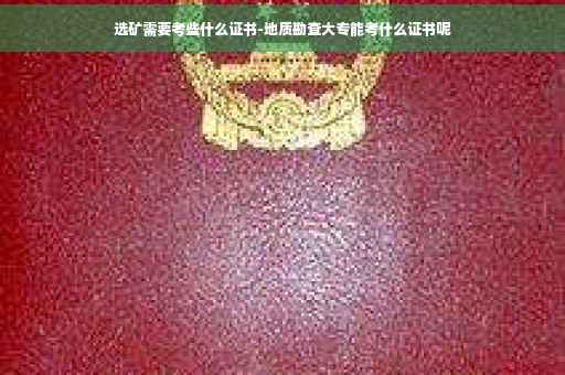 选矿需要考些什么证书-地质勘查大专能考什么证书呢