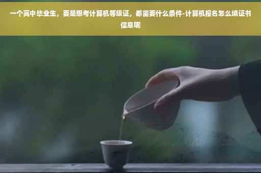 一个高中毕业生，要是想考计算机等级证，都需要什么条件-计算机报名怎么填证书信息呢