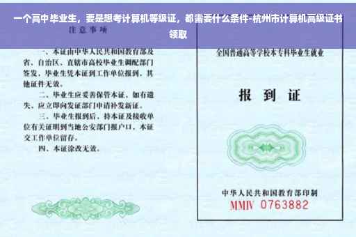 一个高中毕业生，要是想考计算机等级证，都需要什么条件-杭州市计算机高级证书领取