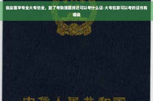 临床医学专业大专毕业，除了考助理医师还可以考什么证-大专在家可以考的证书有哪些