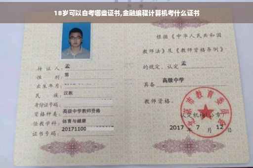 18岁可以自考哪些证书,金融编程计算机考什么证书