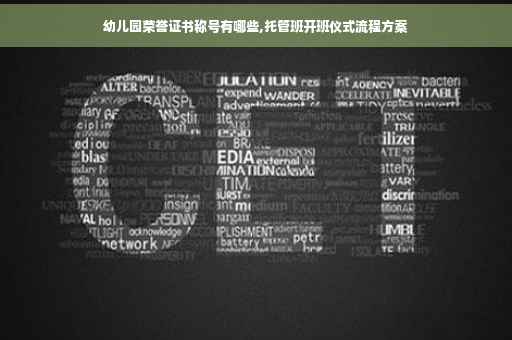 幼儿园荣誉证书称号有哪些,托管班开班仪式流程方案