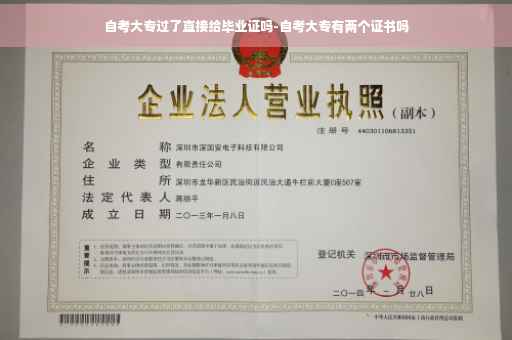 自考大专过了直接给毕业证吗-自考大专有两个证书吗