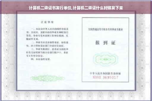 计算机二级证书发行单位,计算机二级证什么时候发下来