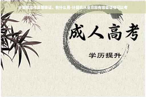 计算机操作员等级证。有什么用-计算机从业范围有哪些证书可以考 计算机操作员等级证。有什么用-计算机从业范围有哪些证书可以考