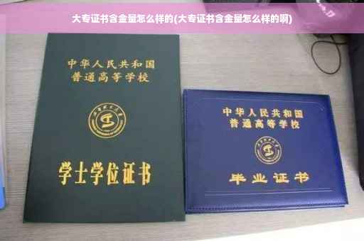 大专证书含金量怎么样的(大专证书含金量怎么样的啊)