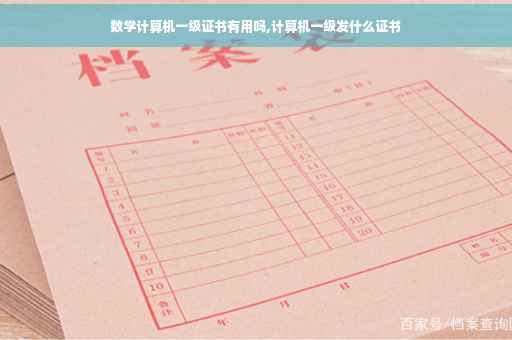 数学计算机一级证书有用吗,计算机一级发什么证书